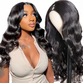 Peruca de cabelo humano em U Part Glowig Body Wave 100% cabelo brasileiro