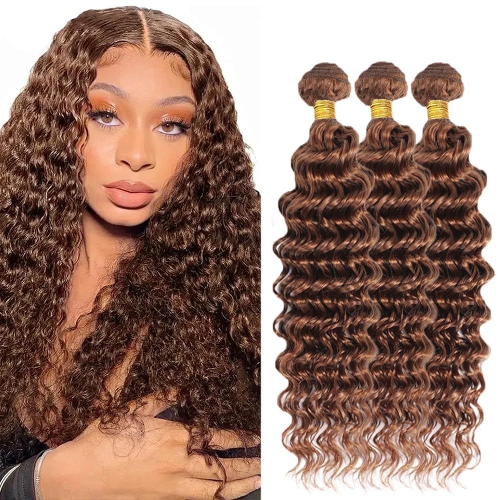 Pacotes de cabelo ZevPiul Brown Deep Wave Brazilian Virgin Remy
