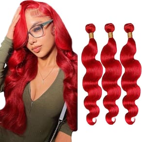 Extensões de cabelo GveoxVO Red Body Wave 8A Peruvian Virgin