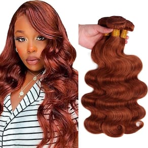 Pacotes de cabelo HuxoWax Color 33 Copper Red Body Wave 40-50cm