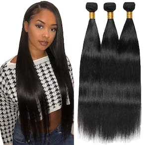 Pacotes de cabelo MAMART Straight Brazilian Remy 8-30 polegadas em preto natural
