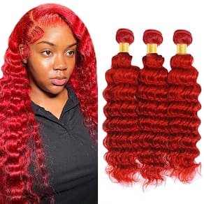 Pacotes de cabelo ZevPiul Burgundy Deep Wave 3 pacotes 70cm