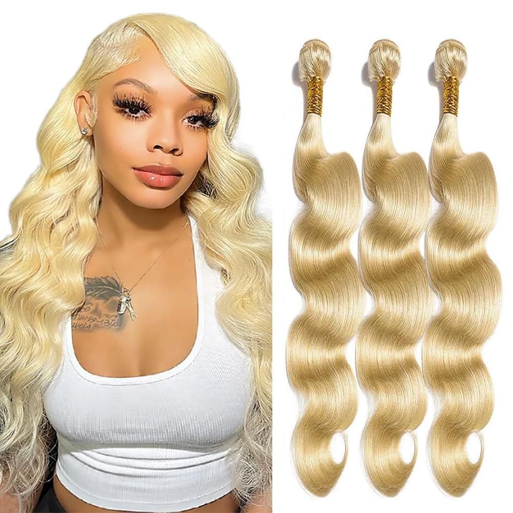 Extensões de cabelo Nuailisex Blonde Body Wave 613 45-55cm