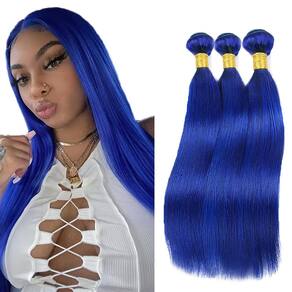 Pacotes de cabelo GveoxVO Blue Straight 8A Brazilian 22 24 26cm