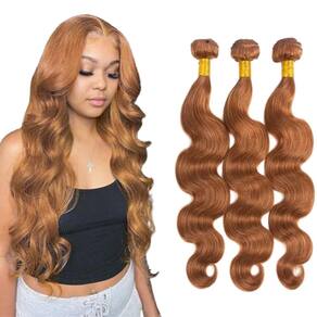 Pacotes de cabelo Nuailisex Color 30 Light Brown Body Wave 50-60cm