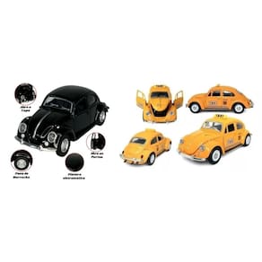 Kit 2 Super Carrinhos Fusca 1957 Ferro Fricção Metal