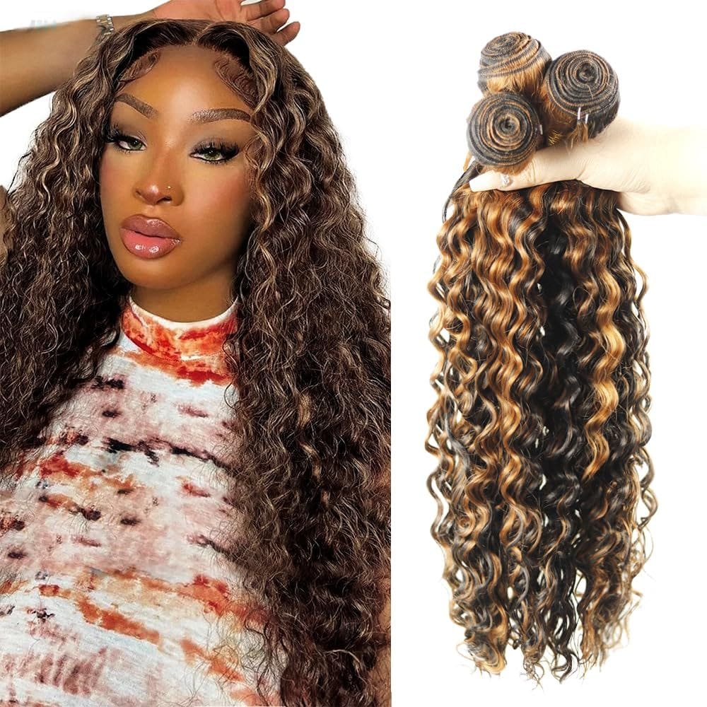 Pacotes de cabelo Vinmdonm P1B/30 Ombre Deep Wave 8A Virgin Remy