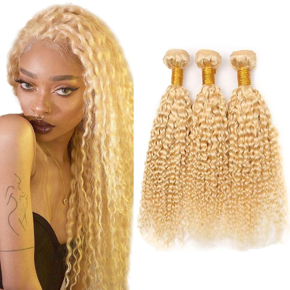 Pacotes de cabelo Gveoxvo 613 Blonde Water Wave 8A 300g 3 pacotes