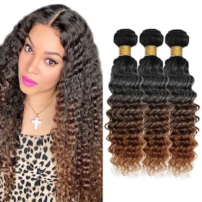 Pacotes de cabelo HuxoWax 1B430 Deep Wave 8A Brazilian Virgin 300g