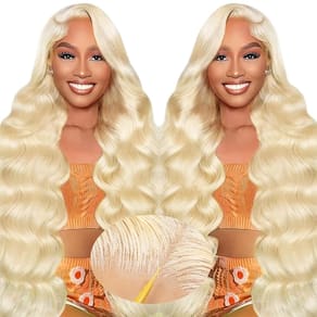 Peruca frontal de renda XNJ 613 Cabelo humano 200% densidade loira 20 polegadas