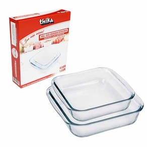 Conjunto de Travessas, Assadeiras Retangular Vidro 2 Peças