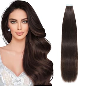 Fita adesiva em extensões de cabelo Lveyan 50g 20cm Cabelo humano castanho escuro
