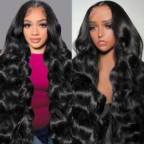 Perucas frontais de renda coulifi Body Wave 100% cabelo humano 28"