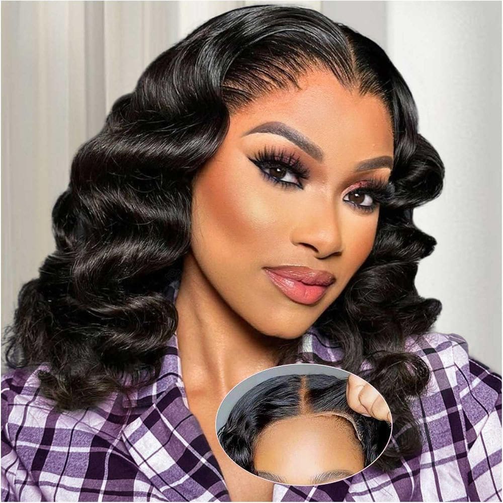 Peruca Ailwelia BOB 35cm Cabelo humano 200% densidade Body Wave