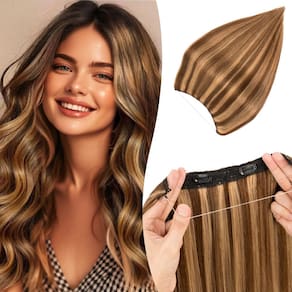 Extensões de cabelo Halo TESSHAIR Straight 12 polegadas 100% cabelo humano