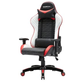 Cadeira Gamer Giratória Stock Car BlumeOffice PU Preto Vermelho Branco Base Rodízio Preto e Vermelho