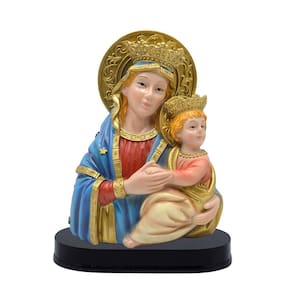 Imagem Mãe Rainha Busto Religiosa De Resina 14Cm