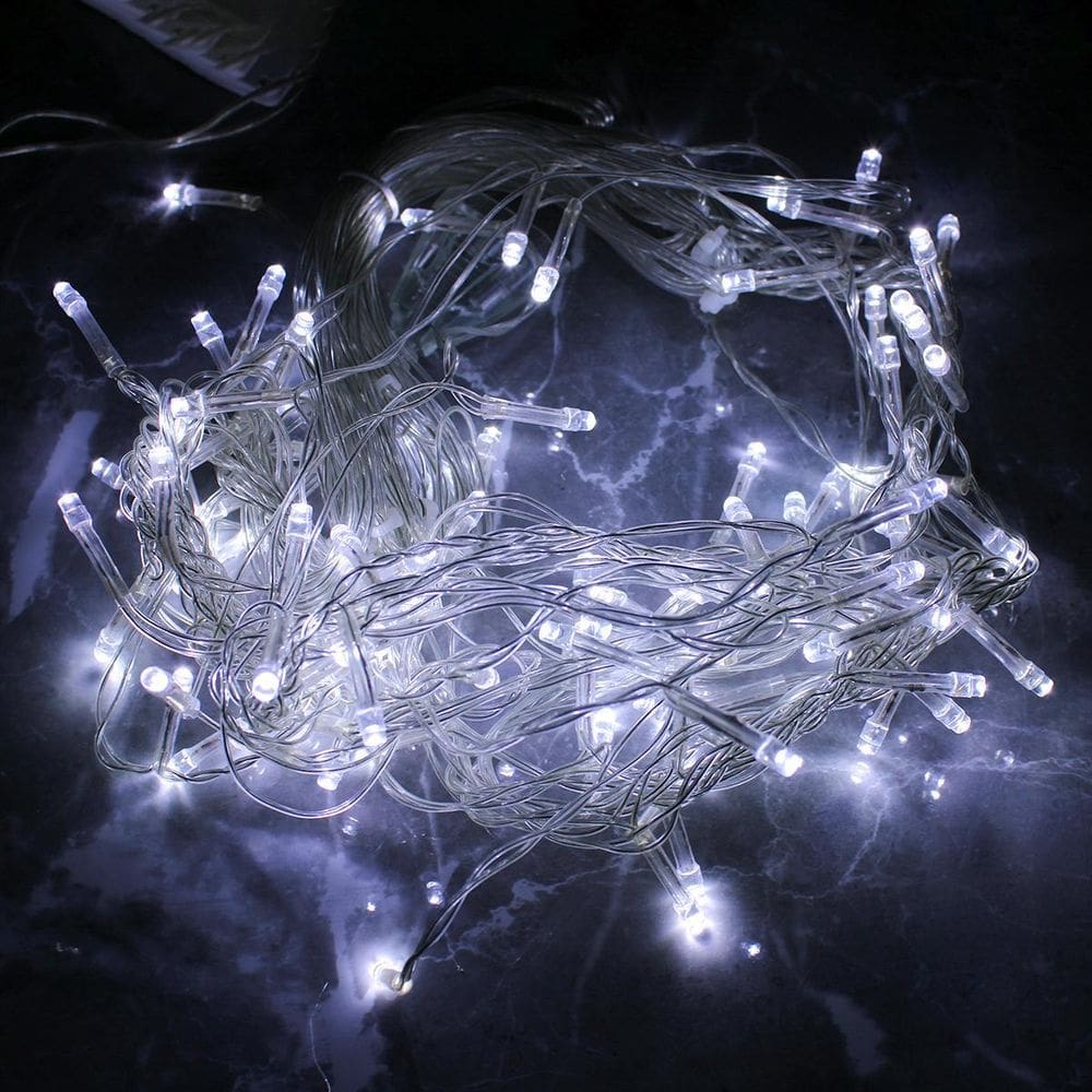 Pisca Led Cascata 100L 3M X 70Cm 8 Modos Tomada Natal Ano