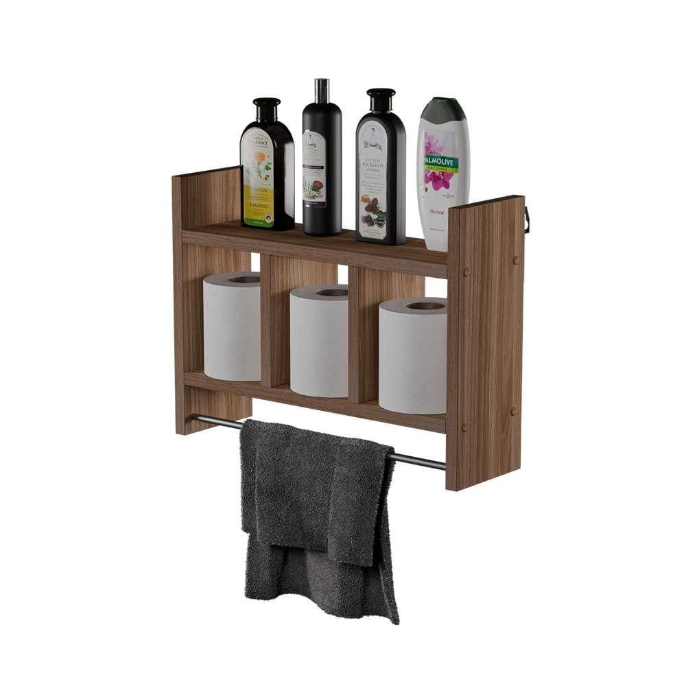 Nicho Porta Toalha Freijó para Banheiro 45 x 30cm