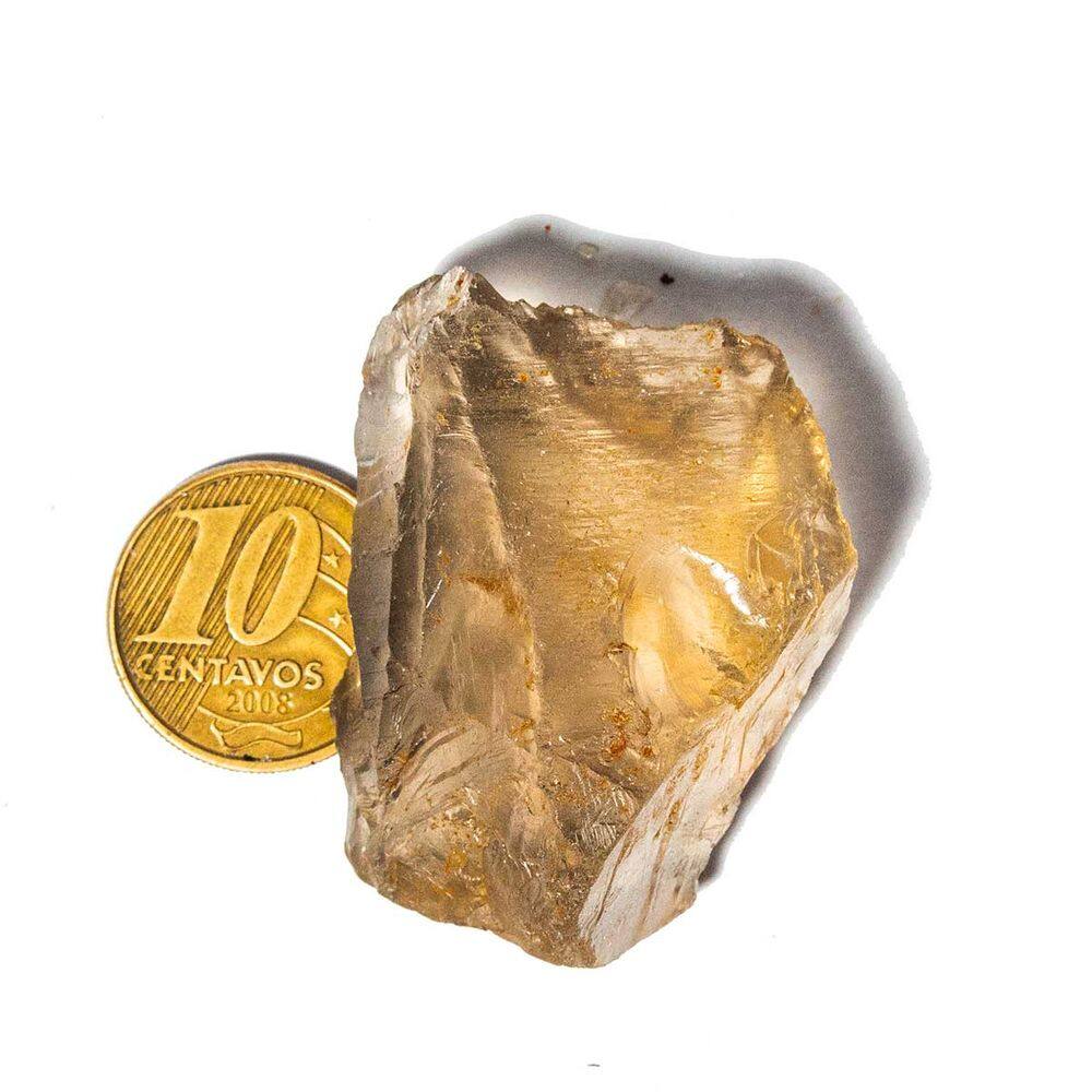 01 Bloquinho Quartzo Fumê 30 a 50g Média 3cm Tipo B