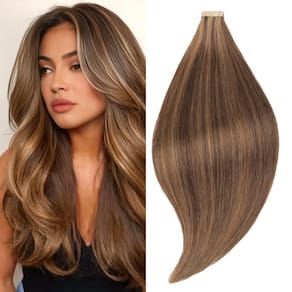 Fita adesiva em extensões de cabelo YNSNR 40 cm 20 unidades de cabelo humano