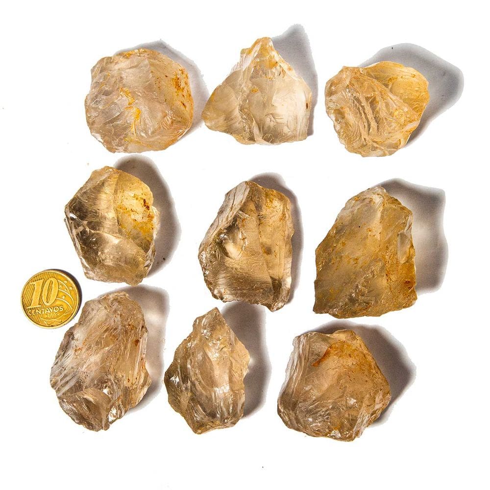 05 Bloquinho Quartzo Fumê 30 a 50g Média 3cm Tipo B