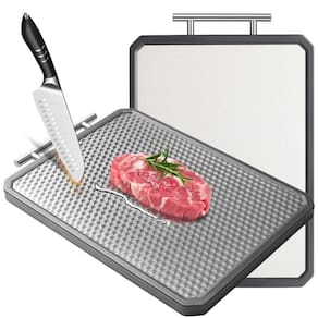 Tábua de corte SOURCEBEAT em aço inoxidável dupla face 41,7x28cm