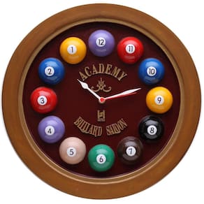 Relógio Decorativo Kg De Parede Anti-Horário Billiard Bordô