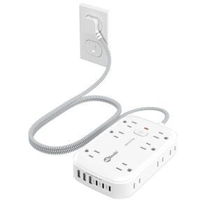 Protetor de sobretensão Power Strip okleeic 12 tomadas 6 portas USB
