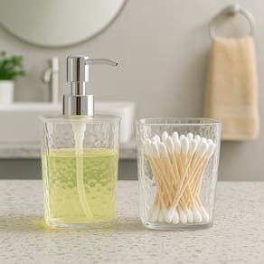 Kit Jogo De Banheiro Lavabo Porta Sabonete Líquido Dispenser Material Resistente Antiqueda
