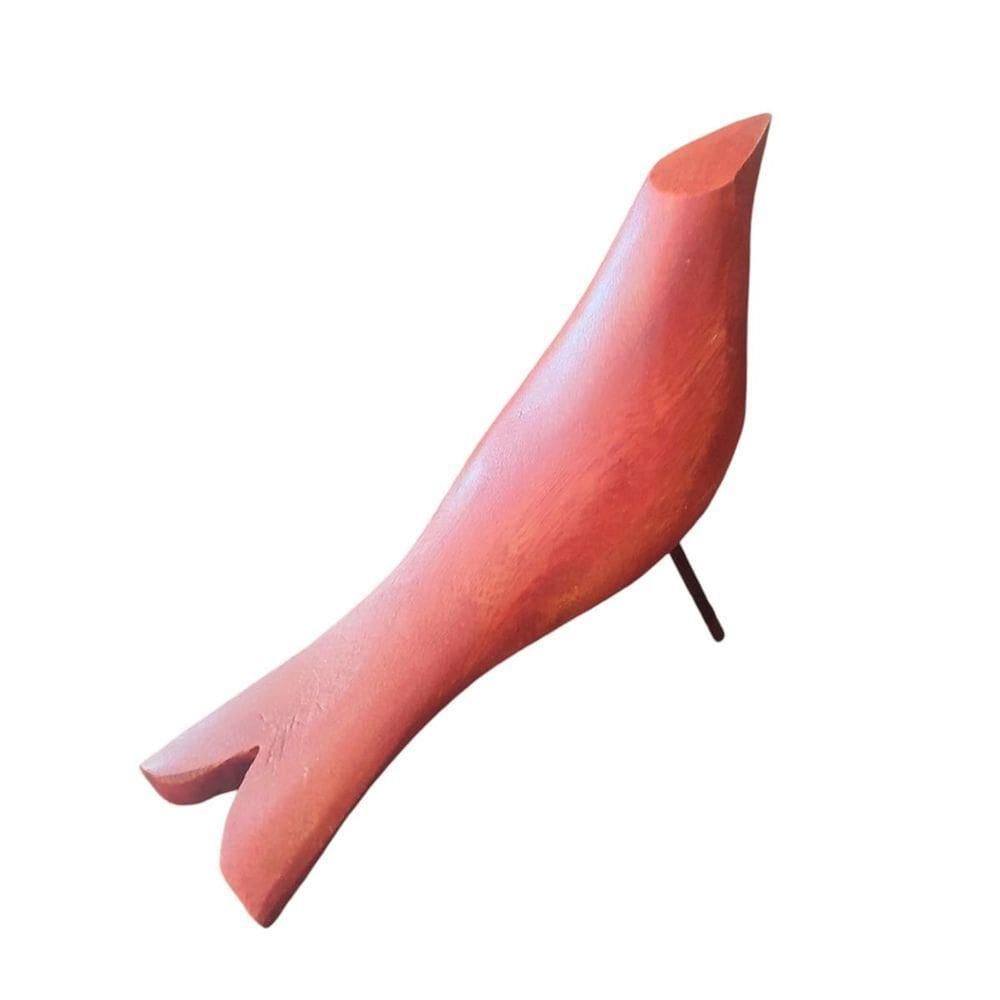 Escultura Pássaro Escultura Em Madeira