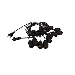 Cordão Varal De Luzes 10 Metros 20xe27 Preto Ip65 Kian