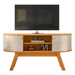 Rack Bancada De 55 Pol 136cm Alana Z10 Off/cinamomo - Mpozenato