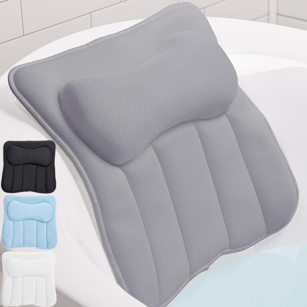 Almofada de banho GORILLA GRIP Mesh para banheira com ventosas cinza