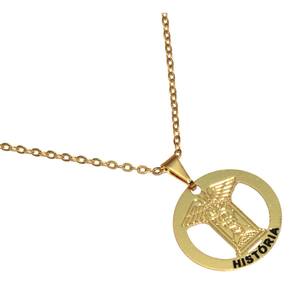Colar Minha Profissao Historia Professora Folheado Ouro 18k