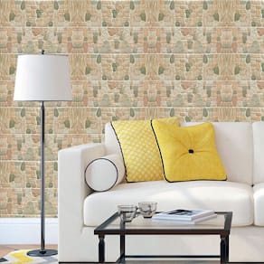 Papel Parede Tons Verde E Vermelho Adesivo Sala Quarto Casal