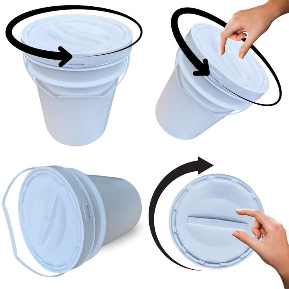 Balde 20L Com Tampa De Rosca Para Colocar Ração - Kit 7 Pçs