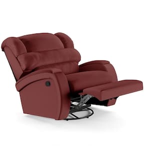 Poltrona Do Papai Reclinável Kalie Glider Giratória Massagem Fh9 Pu Vermelho - Mpozenato