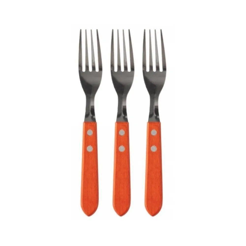 Kit De Garfos Cabo De Madeira 3 Peças