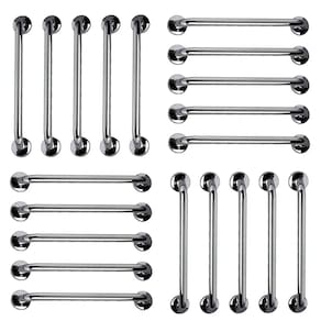 Barra de Apoio Aço Inox 40cm Kit 20 Unidades Banheiro Box Idoso Acessibilidade Deficiente Segurança Corrimao Escada Suporte Resistente