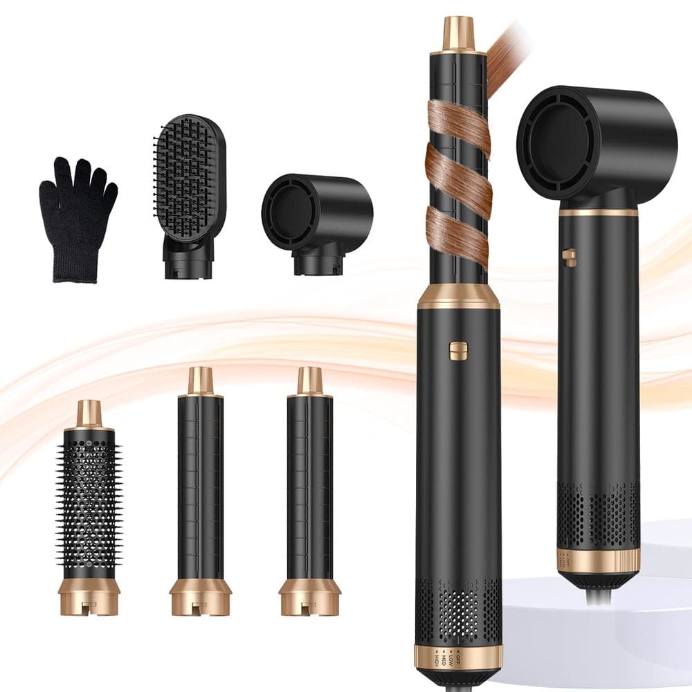Escova de secador de cabelo 5 em 1 de íon negativo Air Styler Curling Iron