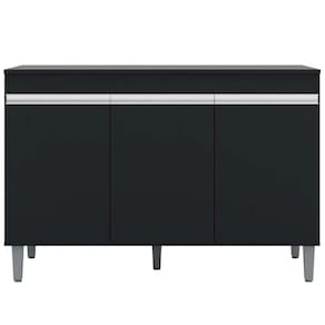 Aparador Para Sala De Estar 120cm Pés Metálicos Dinâmico Hanover/preto - Artesano