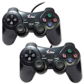 Kit 2 Controle Usb Para Pc Computador Joystick Dualshock