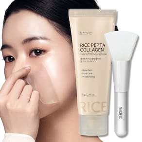 Máscara facial NACIFIC Rice Pepta Collagen 70g durante a noite
