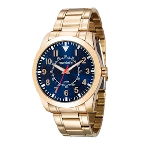 Relógio Masculino Technos Skydiver 4.5cm Dourado Azul 3 ATM