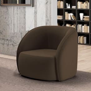 Poltrona Decorativa Sala De Estar Clarke Veludo Marrom G45 - Gran Belo