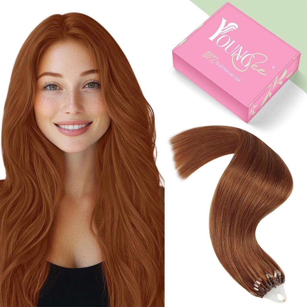 Extensões de cabelo YoungSee Micro Ring Copper 40cm 25g