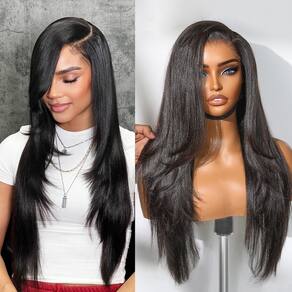 Peruca LUVME HAIR Parting Max Lace Yaki Straight 20 polegadas natural