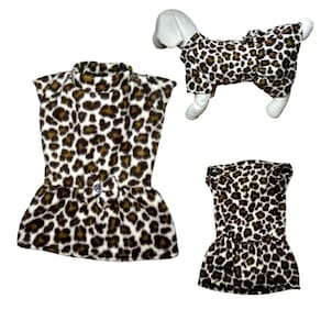 Roupa De Inverno Para Cães - Vestido Soft Onça G