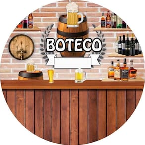 Painel Redondo 3D Sublimado Boteco Frd-2326